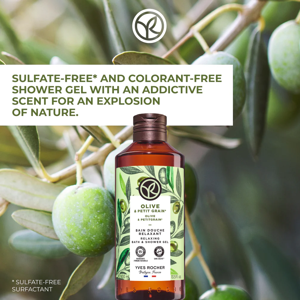 Olive & Petitgrain Relaxing Bath & Shower Gel - 400 ml - Image 3